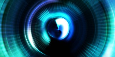 Parlayan neon ışıkları. Parlak sunum tasarım şablonu. Fotoğraf makinesi konsepti. Soyut arkaplan. Dönen ışık ışınları. Hareketli kavramsal duvar kağıdı. Grafik dijital illüstrasyon. 