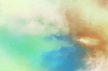 Modern fırça darbeleri. Poster, duvar sanatı, afiş, kart, kitap kapağı veya ambalaj için rahatlatıcı kompozisyonun yumuşak renkli çizimi. Pastel renklerle suluboya. 