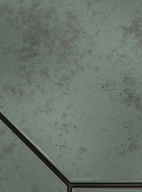 Gelecekçi kavramsal tasarım arka planı. Uzay gemisi desenli duvar kağıdı. Fırçalanmış teknoloji şablonu yüzeyi. Üç boyutlu illüstrasyon. SciFi panelleri duvar.