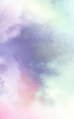 Modern fırça darbeleri. Poster, duvar sanatı, afiş, kart, kitap kapağı veya ambalaj için rahatlatıcı kompozisyonun yumuşak renkli çizimi. Pastel renklerle suluboya. 