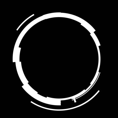 Fütürist dairesel gövde arayüzü elementi. Soyut çember geometrik arkaplan. Dijital teknolojinin grafiksel çizimi.