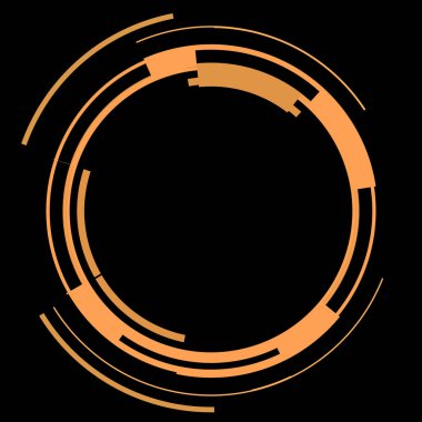Fütürist dairesel gövde arayüzü elementi. Soyut çember geometrik arkaplan. Dijital teknolojinin grafiksel çizimi.