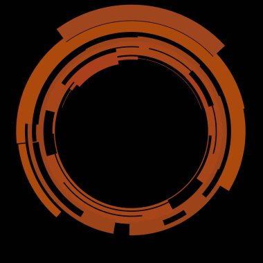 Fütürist dairesel gövde arayüzü elementi. Soyut çember geometrik arkaplan. Dijital teknolojinin grafiksel çizimi.