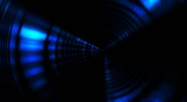 Siyah arkaplanda dönen ışık gösterisi. Lüks çizgiler. Parlak kıvrımlı duvar kağıdı. Uzay tüneli. Dönen ışık çemberi ya da maytap izi. Parlak konsept çizimi.