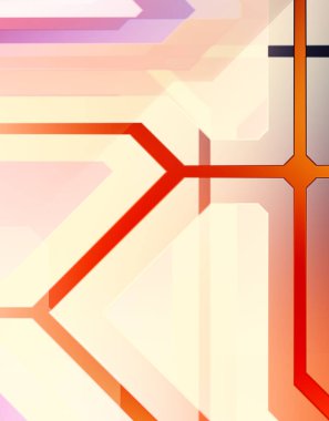 Geometrik arkaplan minimalist tasarımı. Bir teknoloji planının dijital illüstrasyonu. Fütürist şablon arkaplanı. Renkli ve canlı geometrik şekiller katmanları var. Soyut yaratıcı konsept duvar kağıdı.