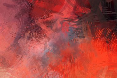 Soyut arkaplanda pürüzlü fırça darbeleri. Fırça boyası. Renkli boya darbeleri. Eşsiz duvar sanatı. Tuvaldeki modern sanat. Renkli çağdaş sanat eserleri.