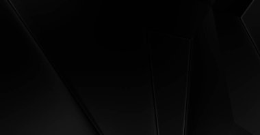 Lüks minimalist tasarım. Fütürist şablon. Karanlık elementleri olan birinci sınıf soyut duvar kâğıdı. Zarif bir zemin. Siyah üç boyutlu geometrik arkaplan. Poster, broşür, sunum için tasarım.