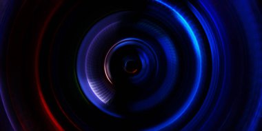 Fotoğraf makinesi konsepti. Soyut arkaplan. Dönen ışık ışınları. Hareketli kavramsal duvar kağıdı. Grafik dijital illüstrasyon. Parlayan neon ışıkları. Parlak sunum tasarım şablonu.