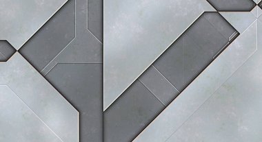 Katmanlı paneller. Fütürist soyut duvar kağıdı. Geometrik teknolojik yansıtıcı arka plan 3D metalik doku. Uzay gemisi desen yüzeyi.