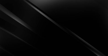 Geometrik katmanlı 3 boyutlu siyah arkaplan. Soyut koyu fütüristik duvar kağıdı. Zarif, parlak çizgili arka plan. Poster, broşür, sunum ve web sitesi için geometrik şablon tasarımı.