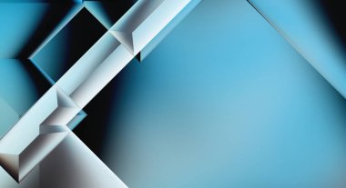 Geometrik dinamik şekiller. Gölgeli teknoloji dijital şablonu ve gradyan arka planda ışıklar. Modern basit geometrik renk gradyanı soyut arkaplan. 3B illüstrasyon. 