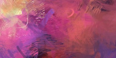 Soyut arkaplanda pürüzlü fırça darbeleri. Fırça boyası. Renkli boya darbeleri. Eşsiz duvar sanatı. Tuvaldeki modern sanat. Renkli çağdaş sanat eserleri.