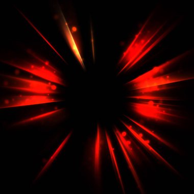 Işık huzmeleri ve parlayan parçacıkların kesiştiği güzel bir zemin. Canlı renkli ışıkların duvar kâğıdı. Parlak ışık görüntüsü.