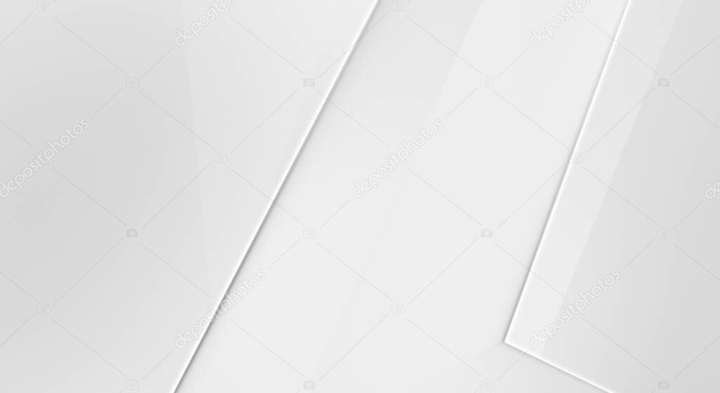 White 3d geometric background. Futuristic template. Premium abstract wallpaper with dark elements. Elegant backdrop. Trendy luxury relief minimalist design.  Design for poster, brochure, presentation.