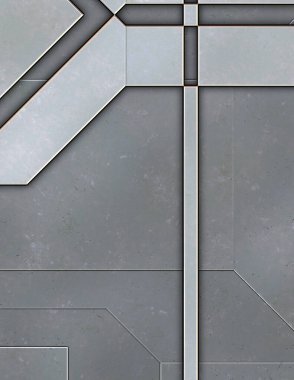 Katmanlı paneller. Fütürist soyut duvar kağıdı. Geometrik teknolojik yansıtıcı arka plan 3D metalik doku. Uzay gemisi desen yüzeyi.