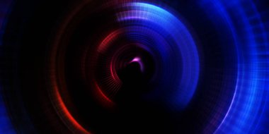 Parlayan neon ışıkları. Parlak sunum tasarım şablonu. Fotoğraf makinesi konsepti. Soyut arkaplan. Dönen ışık ışınları. Hareketli kavramsal duvar kağıdı. Grafik dijital illüstrasyon. 