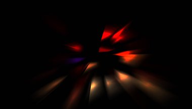 Parlayan ışıkları hareket ettirmenin havalı arka planı. Tasarımınız için canlı renkli bir portal şablonu. Işık ışınları ve hareket halindeki ışıldayan parçacıklar bir solucan deliği şekli oluşturuyor..