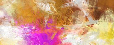 Soyut arkaplanda pürüzlü fırça darbeleri. Fırça boyası. Renkli boya darbeleri. Eşsiz duvar sanatı. Tuvaldeki modern sanat. Renkli çağdaş sanat eserleri.