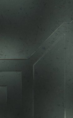 Çukur SciFi panelleri duvar. Üç boyutlu illüstrasyon. Gelecekçi kavramsal tasarım arka planı. Uzay gemisi desenli duvar kağıdı. Fırçalanmış teknoloji desen yüzeyi. 