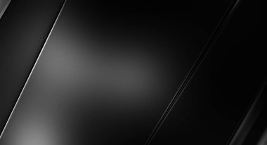 Geometrik katmanlı 3 boyutlu siyah arkaplan. Soyut koyu fütüristik duvar kağıdı. Zarif, parlak çizgili arka plan. Poster, broşür, sunum ve web sitesi için geometrik şablon tasarımı.