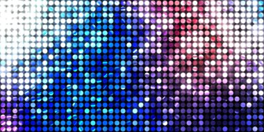 Parlayan ışıklar siyah arka planda parti izleri. Sahne veya stadyum ışıklarının dijital illüstrasyonu. Parlak desenli duvar kağıdı. Sahne ışıkları ile renkli ışıkların ihtişamlı arkaplanı.