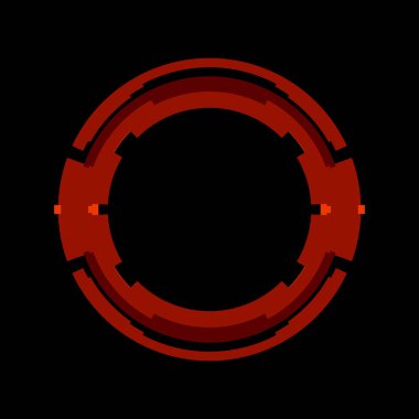 Fütürist dairesel gövde arayüzü elementi. Soyut çember geometrik arkaplan. Dijital teknolojinin grafiksel çizimi.