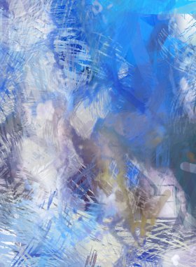 Soyut arkaplanda pürüzlü fırça darbeleri. Fırça boyası. Renkli boya darbeleri. Eşsiz duvar sanatı. Tuvaldeki modern sanat. Renkli çağdaş sanat eserleri.