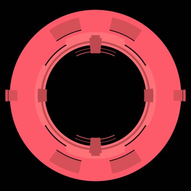 Fütürist dairesel gövde arayüzü elementi. Soyut çember geometrik arkaplan. Dijital teknolojinin grafiksel çizimi.