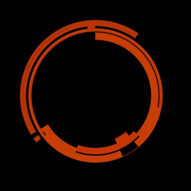 Fütürist dairesel gövde arayüzü elementi. Soyut çember geometrik arkaplan. Dijital teknolojinin grafiksel çizimi.