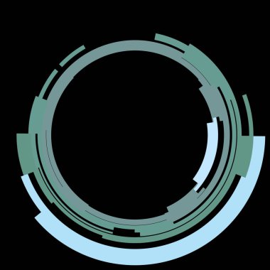 Fütürist dairesel gövde arayüzü elementi. Soyut çember geometrik arkaplan. Dijital teknolojinin grafiksel çizimi.