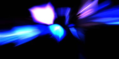 Güzel canlı renklerle enerji patlaması. Siyah arkaplanda izole edilmiş dinamik ışık ışınları. Parlayan renkli ışık parçacıklarının grafiksel 2D çizimi. Parlak tasarım şablonu.