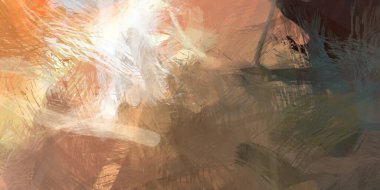 Soyut arkaplanda pürüzlü fırça darbeleri. Fırça boyası. Renkli boya darbeleri. Eşsiz duvar sanatı. Tuvaldeki modern sanat. Renkli çağdaş sanat eserleri.