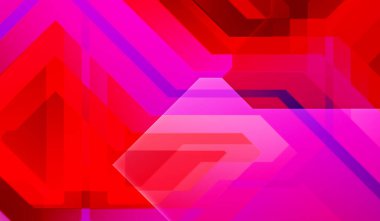 Geometrik arkaplan minimalist tasarımı. Bir teknoloji planının dijital illüstrasyonu. Fütürist şablon arkaplanı. Renkli ve canlı geometrik şekiller katmanları var. Soyut yaratıcı konsept duvar kağıdı.