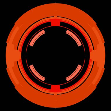 Fütürist dairesel gövde arayüzü elementi. Soyut çember geometrik arkaplan. Dijital teknolojinin grafiksel çizimi.
