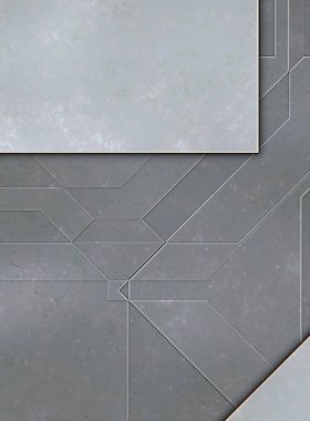 Katmanlı paneller. Fütürist soyut duvar kağıdı. Geometrik teknolojik yansıtıcı arka plan 3D metalik doku. Uzay gemisi desen yüzeyi.