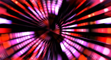 Siyah arkaplanda dönen ışık gösterisi. Lüks çizgiler. Parlak kıvrımlı duvar kağıdı. Uzay tüneli. Dönen ışık çemberi ya da maytap izi. Parlak konsept çizimi.