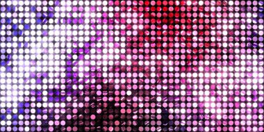 Parlayan ışıklar siyah arka planda parti izleri. Sahne veya stadyum ışıklarının dijital illüstrasyonu. Parlak desenli duvar kağıdı. Sahne ışıkları ile renkli ışıkların ihtişamlı arkaplanı.