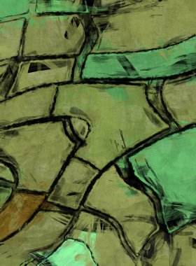 Tuval üzerinde etkileyici fırçalanmış resim. Kaotik resim. Taranmış Boyalı Soyut Arkaplan. Fırça darbesi ile boyanmış. Kaos duvarı sanatı. Sanatsal canlılık ve renkli duvar kağıdı.