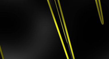 Metin için kopyalama alanı olan soyut siyah paneller. Üç boyutlu illüstrasyon. Renkli ışık özellikli koyu renk tasarım şablonu. Zarif geometrik parlak çizgili arka plan. Minimalist geometrik kapak grafiği.