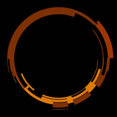 Fütürist dairesel gövde arayüzü elementi. Soyut çember geometrik arkaplan. Dijital teknolojinin grafiksel çizimi.