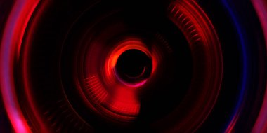 Fotoğraf makinesi konsepti. Soyut arkaplan. Dönen ışık ışınları. Hareketli kavramsal duvar kağıdı. Grafik dijital illüstrasyon. Parlayan neon ışıkları. Parlak sunum tasarım şablonu.