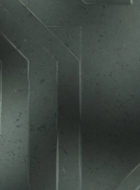 Çukur SciFi panelleri duvar. Üç boyutlu illüstrasyon. Gelecekçi kavramsal tasarım arka planı. Uzay gemisi desenli duvar kağıdı. Fırçalanmış teknoloji desen yüzeyi. 