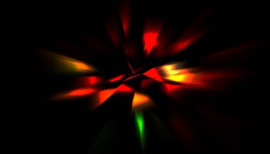 Parlayan ışıkları hareket ettirmenin havalı arka planı. Tasarımınız için canlı renkli bir portal şablonu. Işık ışınları ve hareket halindeki ışıldayan parçacıklar bir solucan deliği şekli oluşturuyor..