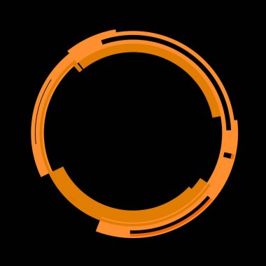 Fütürist dairesel gövde arayüzü elementi. Soyut çember geometrik arkaplan. Dijital teknolojinin grafiksel çizimi.