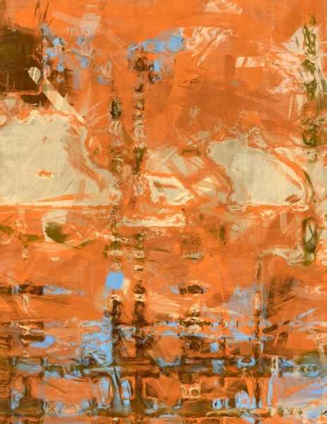 Chaotyczny Obraz Szczotkowane Malowane Abstrakcyjne Tło Wyraźny Szczotkowany Obraz Płótnie — Zdjęcie stockowe