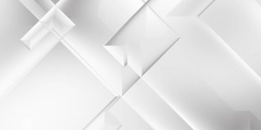 Beyaz 3d geometrik arka plan. Karanlık elementleri olan birinci sınıf soyut duvar kâğıdı. Poster, broşür, sunum ve web sitesi için özel tasarım. Moda lüks minimalist tasarım. Geometrik şablon. 