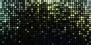 Parlayan ışıklar siyah arka planda parti izleri. Sahne veya stadyum ışıklarının dijital illüstrasyonu. Parlak desenli duvar kağıdı. Sahne ışıkları ile renkli ışıkların ihtişamlı arkaplanı.