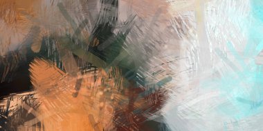 Soyut arkaplanda pürüzlü fırça darbeleri. Fırça boyası. Renkli boya darbeleri. Eşsiz duvar sanatı. Tuvaldeki modern sanat. Renkli çağdaş sanat eserleri.