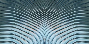 Renkli dalgalı yansıtıcı duvar kağıdının üç boyutlu çizimi. Duvar kağıdı, afiş, arkaplan, kart, kitap kapağı veya web sitesi için grafiksel illüstrasyon. Soyut parlak arkaplan.