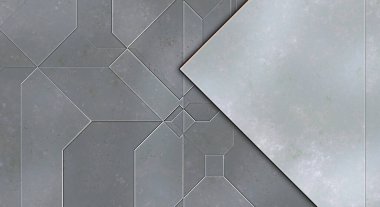 Katmanlı paneller. Fütürist soyut duvar kağıdı. Geometrik teknolojik yansıtıcı arka plan 3D metalik doku. Uzay gemisi desen yüzeyi.